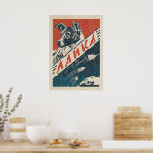 Poster Laika, chien spatial soviétique — espace rétro Vin (Cuisine)