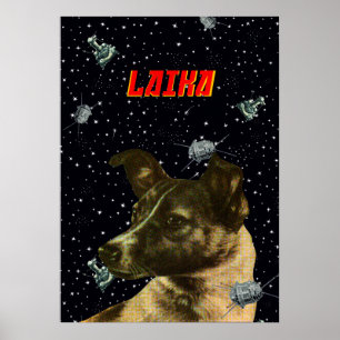 Poster Laika — Sovietwave, Gagarine, art spatial