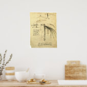 Poster L'aile de Léonard de Vinci sur la machine volante  (Cuisine)
