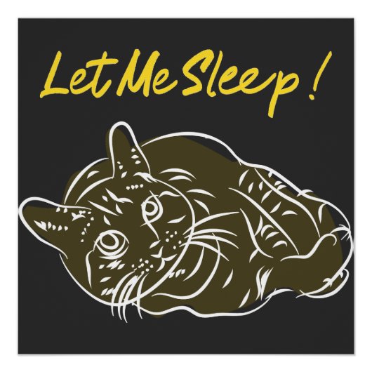Poster Laisse-Moi Dormir ! Citation amusante (Devant)