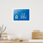 Poster Laisser Enneiger Snowman Nourrir Les Oiseaux (Cuisine)