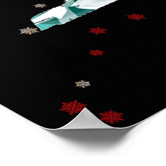 Poster Laisser la neige aquarelle hiver Noël Bois (Coin)