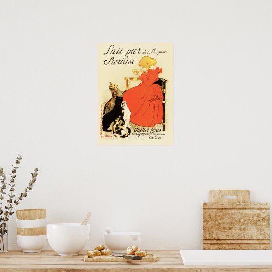 Poster LAISSER LA POUCE STÉRILISER LE Lait Frais Et Vinta (Cuisine)