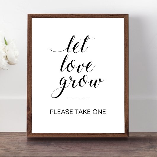 Poster Laisser l'amour grandir Mariage Plante Faveurs bot