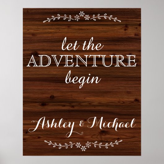 Poster Laisser l'aventure commencer ajouter des noms sign (Devant)