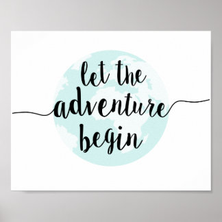 Poster Laisser l'aventure commencer Big World Citation Ar