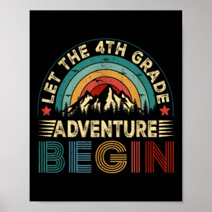 Poster Laisser l'aventure de 4e année commencer le thé de