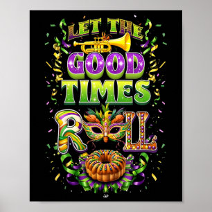 Poster Laisser Le Bon Temps Roll Mardi Gras Perles Louisi