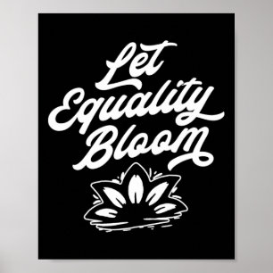 Poster Laisser l'égalité fleurir Retro Lotus Fierté Graph