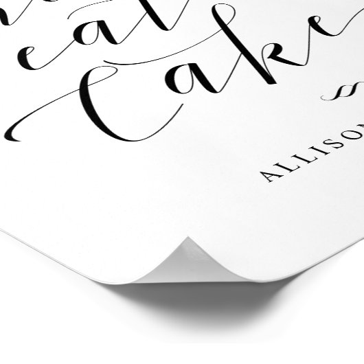 Poster Laisser-Les Manger Cake Script Réception Panneau (Coin)