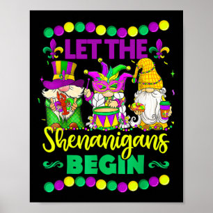 Poster Laisser Les Shenanigans Commencer Gnomes Mardi Gra