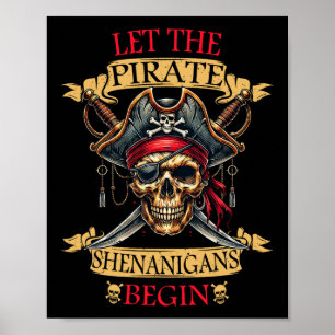 Poster Laisser Les Shenanigans Pirates Commencer Le Crâne