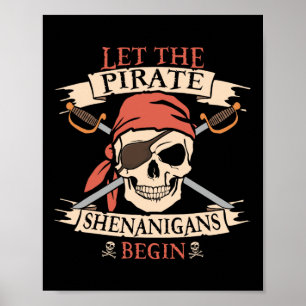 Poster Laisser Les Shenanigans Pirates Commencer Le Crâne