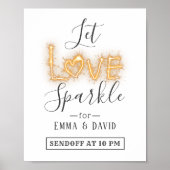 Poster Laisser Love Sparkle Elegant Envoyer Hors Mariage  (Devant)