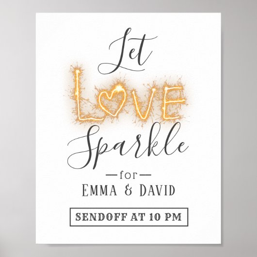 Poster Laisser Love Sparkle Elegant Envoyer Hors Mariage  (Devant)