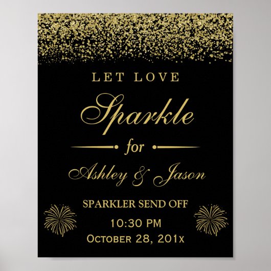 Poster Laisser Love Sparkle Gold Parties scintillant Mari (Devant)
