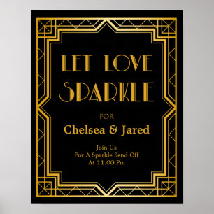 Poster Laisser Love Sparkle Mariage Signer Gatsby Art D