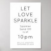 Poster Laisser Love Sparkler Sparkler Time Mariage Signer (Devant)