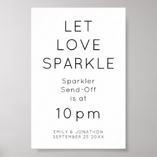 Poster Laisser Love Sparkler Sparkler Time Mariage Signer