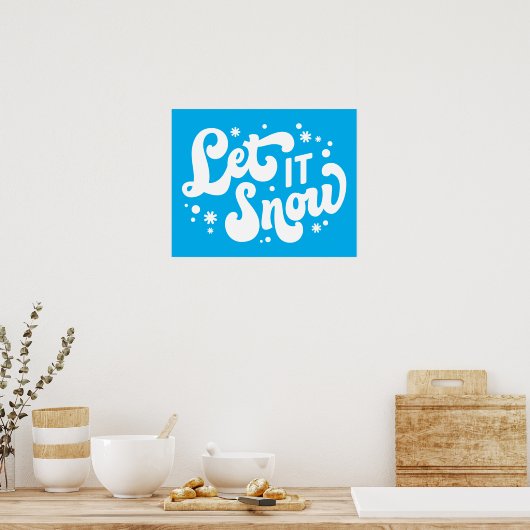 Poster Laisser neiger hiver design (Cuisine)