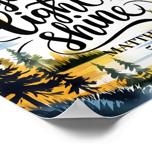 Poster Laisser Votre Lumière Briller Christian Wall Art I (Coin)