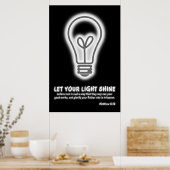 Poster Laisser Votre Lumière Briller Matthieu 5:16 Verse  (Cuisine)