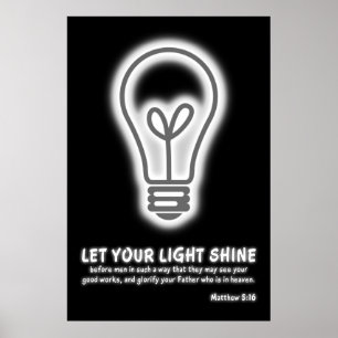 Poster Laisser Votre Lumière Briller Matthieu 5:16 Verse