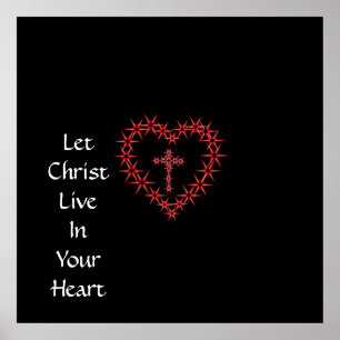 POSTER LAISSEZ CHRIST VIVRE DANS VOTRE COEUR