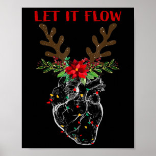 Poster Laissez Couler Drôle Cœur Noël Infirmière Pour Hom