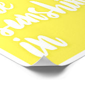 Poster Laissez Entrer Le Soleil En Bloc De Couleur Jaune (Coin)