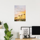 Poster Laissez entrer le soleil. Inspirant (Bureau à domicile)