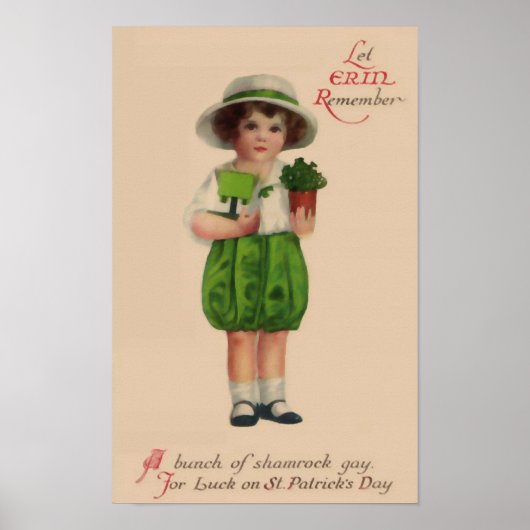 Poster Laissez Erin se souvenir de la Saint Patrick Vinta (Devant)