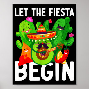 Poster Laissez la fiesta commencer drôle cinq de mayo mex