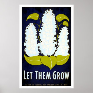 Poster Laissez la fleur élever WPA 1938