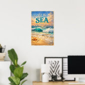 Poster Laissez la mer vous libérer – Vagues océaniques re (Bureau à domicile)