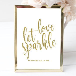 Poster Laissez l'amour scintiller Enseigne de mariage 8x1