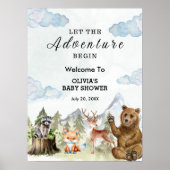 Poster Laissez l'aventure commencer le Baby shower Garçon (Devant)