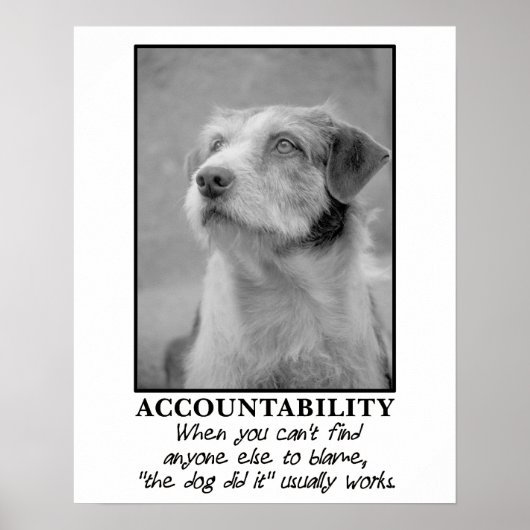 Poster Laissez le chien prendre la responsabilité de vos  (Devant)