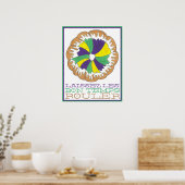 Poster Laissez Les Bon Temps Rouler Mardi Gras King Cake (Cuisine)