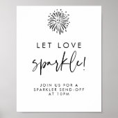 Poster Laissez Love Sparkle Mariage moderne de calligraph (Devant)