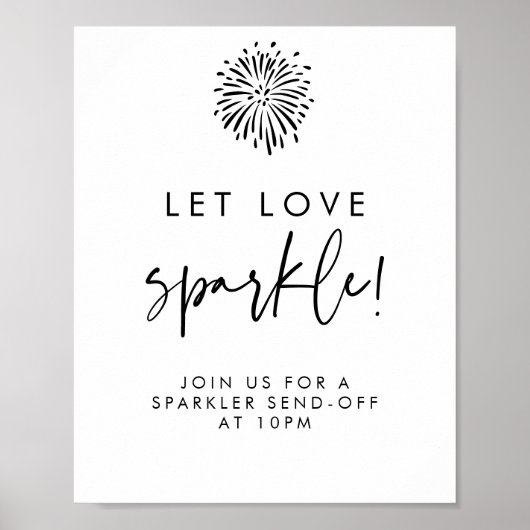 Poster Laissez Love Sparkle Mariage moderne de calligraph (Devant)