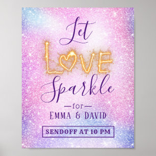 Poster Laissez Love Sparkle Pastel Parties scintillant En