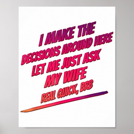 Poster Laissez-moi juste demander à ma femme - Mari drôle (Devant)