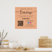 Poster Laissez-nous un commentaire Facebook Instagram Log (Cuisine)