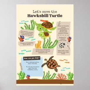 Poster laissez sauver la tortue
