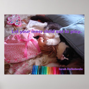 Poster Laissez votre enfant intérieur sortir Chat smoking