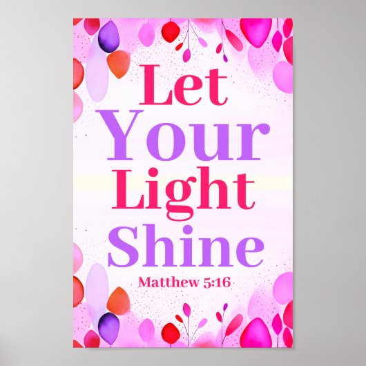 Poster Laissez votre lumière briller Boho Christian Ado G (Devant)