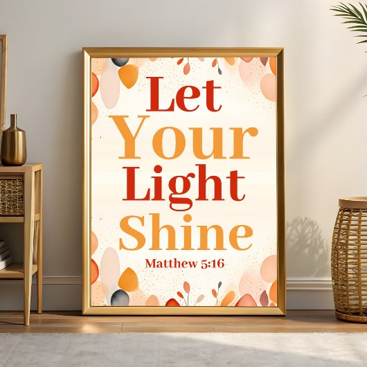 Poster Laissez votre lumière briller Boho Christian Wall 