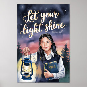 Poster Laissez votre lumière briller Christian Ado Girl W