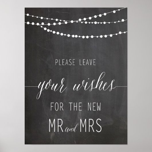 Poster Laissez votre Mariage de voeux | Calligraphie (Devant)